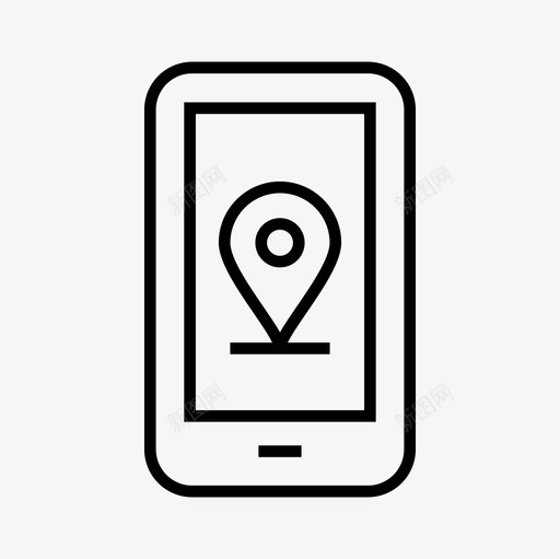 手机gps位置地图图标svg_新图网 https://ixintu.com 位置 地图 手机gps 智能手机 露营细线图标集