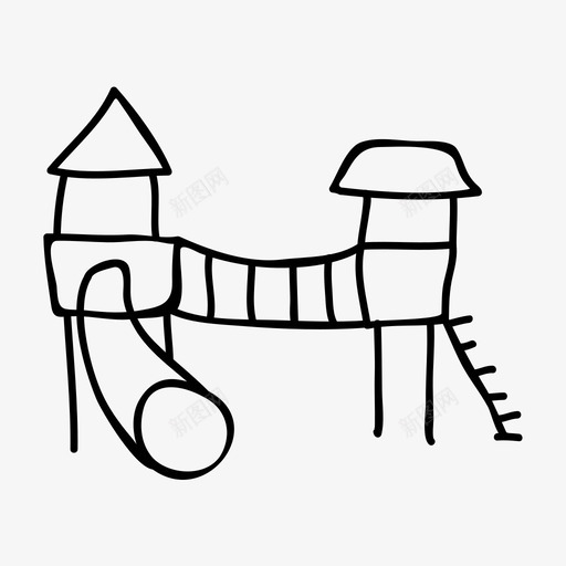 丛林健身房游乐场滑梯图标svg_新图网 https://ixintu.com 丛林健身房 游乐场 滑梯