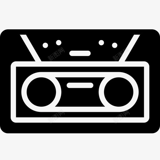 盒式磁带音乐复古图标svg_新图网 https://ixintu.com 复古 复古技术 技术 盒式磁带 音乐