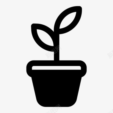 植物盆栽植物图标图标