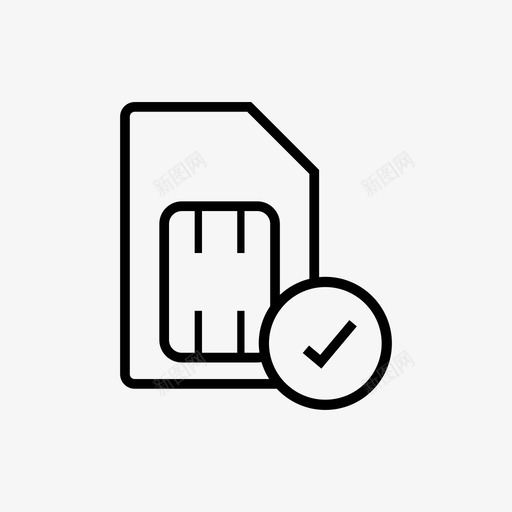 sim卡复选标记手机图标svg_新图网 https://ixintu.com sim卡 复选标记 手机 电话