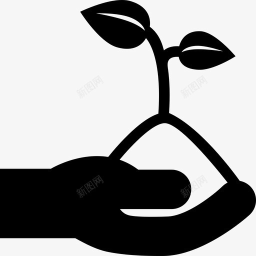 植物护理生态手图标svg_新图网 https://ixintu.com 手 树木 植物护理 生态 自然