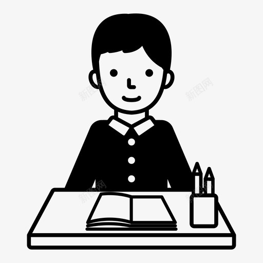 学生教室读书图标svg_新图网 https://ixintu.com 学习 学生 教室 职业 读书