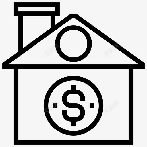 房地产建筑住宅图标svg_新图网 https://ixintu.com 住宅 建筑 房地产 房子 钱