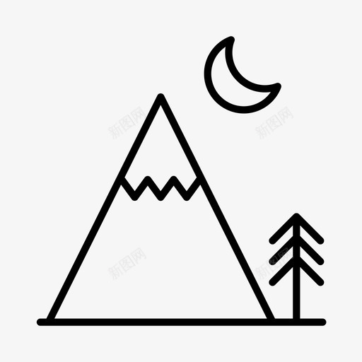 山地探险露营图标svg_新图网 https://ixintu.com 山地 徒步旅行 探险 林地 露营