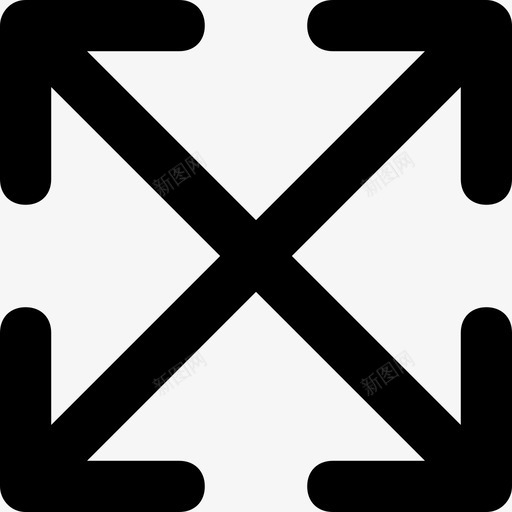 箭头放大扩展图标svg_新图网 https://ixintu.com 全屏 扩展 放大 最大化 电子平滑线图标 箭头
