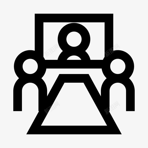 vdo会议商务会议办公室图标svg_新图网 https://ixintu.com vdo会议 业务大纲图标集 办公室 商务会议 流媒体 电信 视频会议