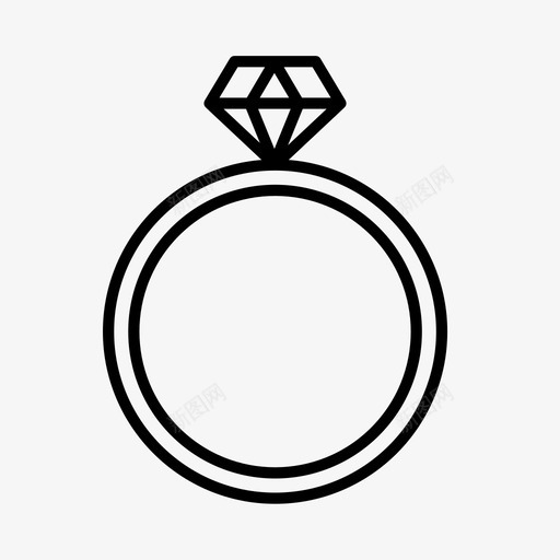 戒指配件钻戒图标svg_新图网 https://ixintu.com 婚礼 戒指 珠宝 订婚 配件 钻戒