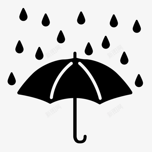 雨天雨伞天气图标svg_新图网 https://ixintu.com 天气 潮湿 雨伞 雨天