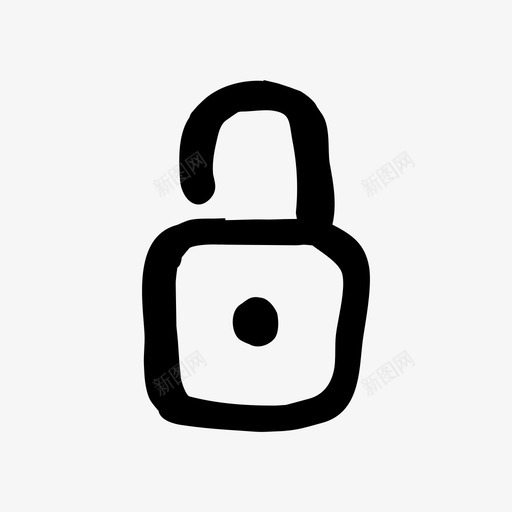 锁定解锁轮廓手绘线框图标svg_新图网 https://ixintu.com 手绘 手绘材料设计图标 线框 锁定解锁轮廓