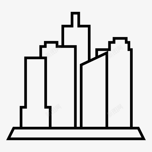 城市建筑景观图标svg_新图网 https://ixintu.com 城市 城镇 建筑 景观 街道 驾驶