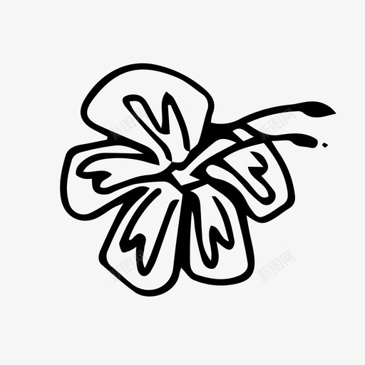热带花涂鸦花园图标svg_新图网 https://ixintu.com 园艺涂鸦 涂鸦 热带花 芙蓉 花园