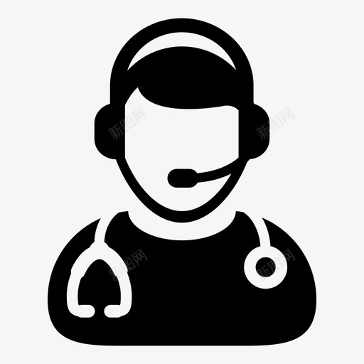医生咨询帮助热线图标svg_新图网 https://ixintu.com 医生 医疗 医院 听诊器向量图标 咨询 在线 帮助热线