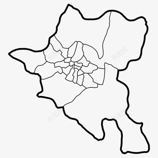 索非亚边界保加利亚图标svg_新图网 https://ixintu.com 保加利亚 地图 城市 索非亚 边界