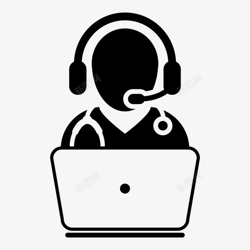 医生咨询耳机图标svg_新图网 https://ixintu.com 医生 医疗 医疗矢量图标 咨询 在线 支持 耳机