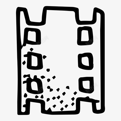 电影涂鸦视频图标svg_新图网 https://ixintu.com 涂鸦 涂鸦收藏 电影 视频