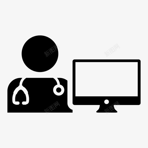 医生计算机会诊图标svg_新图网 https://ixintu.com 会诊 医生 医疗 医疗矢量图标 在线 用户 计算机