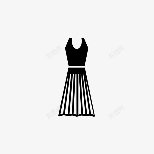 连衣裙衣服褶皱图标svg_新图网 https://ixintu.com 上衣 舞会礼服 衣服 裙子 褶皱 连衣裙
