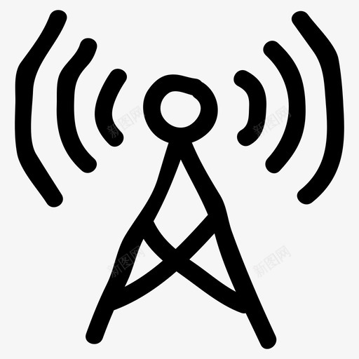 设备天线互联网图标svg_新图网 https://ixintu.com wifi 互联网 塔台 天线 技术 网络通信手绘 设备