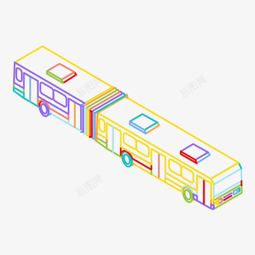 公共汽车长途客车等距图标svg_新图网 https://ixintu.com 交通 公共 公共汽车 大型 等距 长途客车