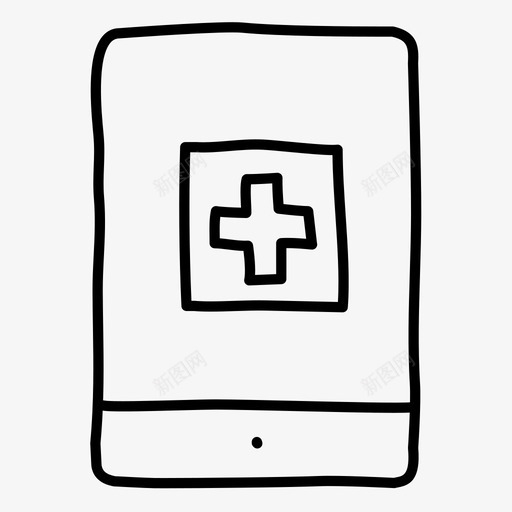 医疗ipad健康医院图标svg_新图网 https://ixintu.com 健康 医疗ipad 医院 素描
