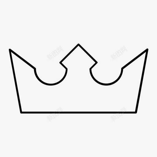 皇冠纹章线条图标svg_新图网 https://ixintu.com 皇冠 皇室 纹章 线条 高贵