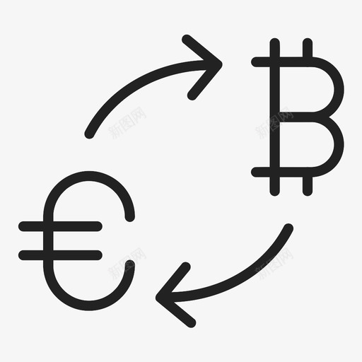 比特币欧元兑换转账图标svg_新图网 https://ixintu.com 兑换 比特币欧元 转账
