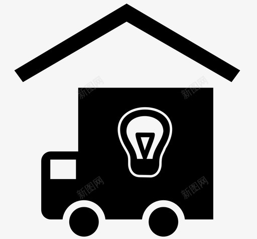 轻型卡车送货电力图标svg_新图网 https://ixintu.com 卡车 房屋 电力 轻型卡车 送货