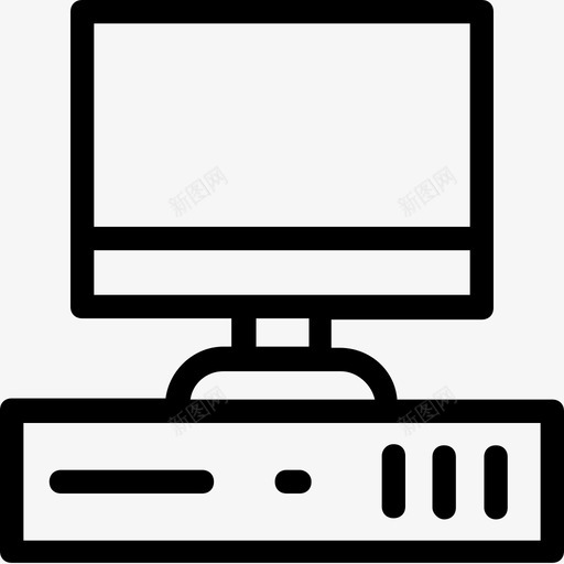 电脑台式电脑个人电脑图标svg_新图网 https://ixintu.com 个人电脑 台式电脑 学校和教育平滑线图标 电脑