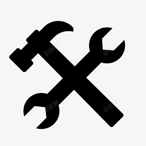 工具锤子扳手图标svg_新图网 https://ixintu.com 工具 扳手 锤子