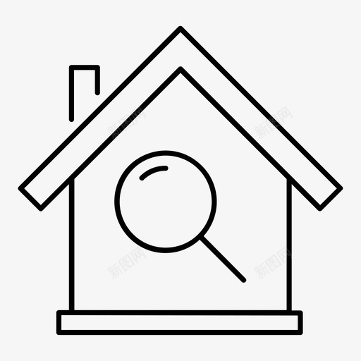 房屋搜索房屋房产图标svg_新图网 https://ixintu.com 不动产 房产 房地产图标集 房屋 房屋搜索