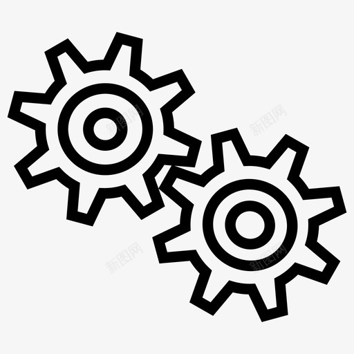 齿轮机器选项图标svg_新图网 https://ixintu.com 机器 设置 轮廓集合 选项 齿轮