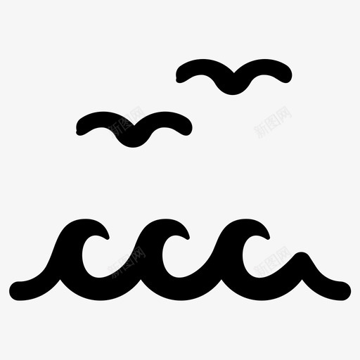 海鸟浪图标svg_新图网 https://ixintu.com 浪 海 鸟
