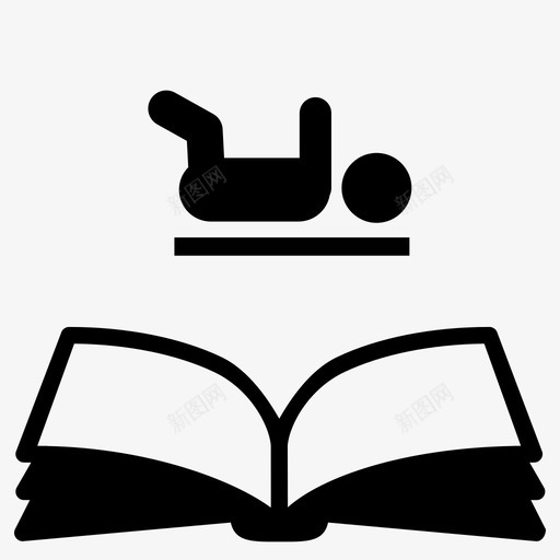 婴儿书护理开放图标svg_新图网 https://ixintu.com 婴儿书 开放 护理 来源 阅读