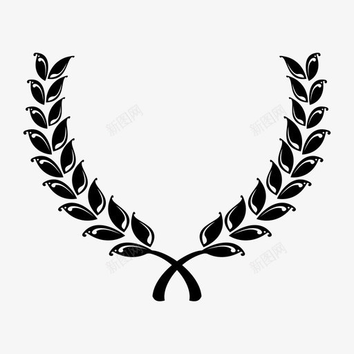 桂冠花环图标svg_新图网 https://ixintu.com 桂冠 花环