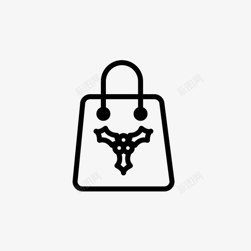 包槲寄生纸袋图标svg_新图网 https://ixintu.com 包 圣诞套装2 槲寄生 纸袋 购物袋