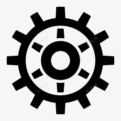 齿轮机器旋转图标svg_新图网 https://ixintu.com 旋转 机器 车轮 齿轮