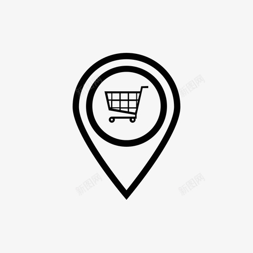 销地图销购物车图标svg_新图网 https://ixintu.com 地图销 购物车 超市 销 销线