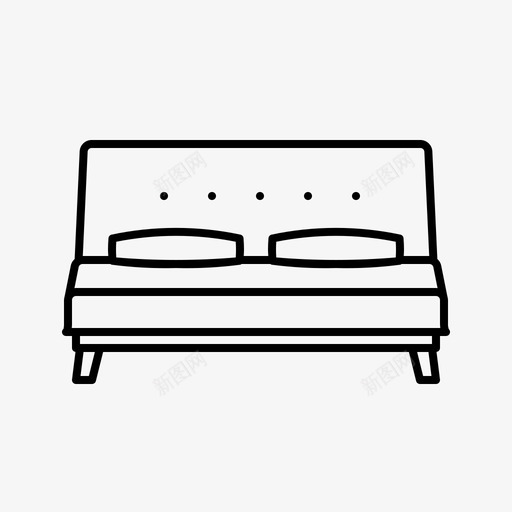 现代特大号床卧室夜床图标svg_新图网 https://ixintu.com 卧室 夜床 家居装饰和家具 现代特大号床 睡眠