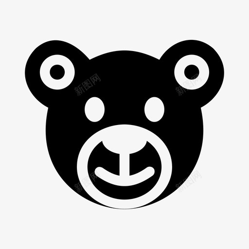 熊动物熊脸图标svg_新图网 https://ixintu.com 动物 大熊 泰迪熊 熊 熊脸