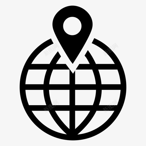 全球通信gps图标svg_新图网 https://ixintu.com gps pin 世界 全球 地图和导航符号 导航 通信