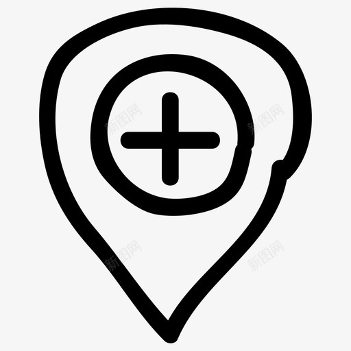 地图针添加gps图标svg_新图网 https://ixintu.com gps 位置 加上 地图和导航手绘 地图针 导航 添加