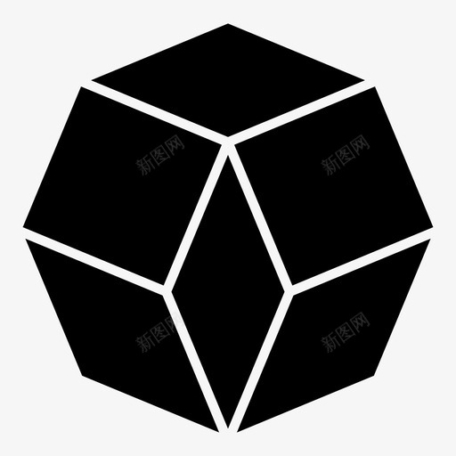 菱形八边形bilinski十二面体几何形状图标svg_新图网 https://ixintu.com bilinski十二面体 几何体 几何形状 多面体 数学形状 菱形八边形