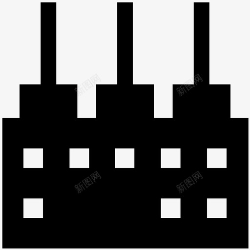建筑工厂工业图标svg_新图网 https://ixintu.com 制造厂 工业 工厂 建筑 建筑雕文32
