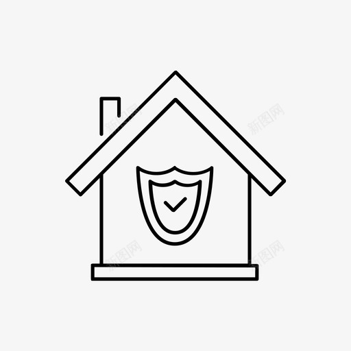 家庭保护房地产房子图标svg_新图网 https://ixintu.com 安全 家庭保护 房地产 房地产图标集 房子 财产