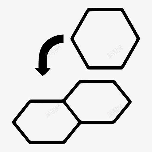 放置瓷砖向下十六进制图标svg_新图网 https://ixintu.com 十六进制 向下 平铺游戏动作 放置 放置瓷砖