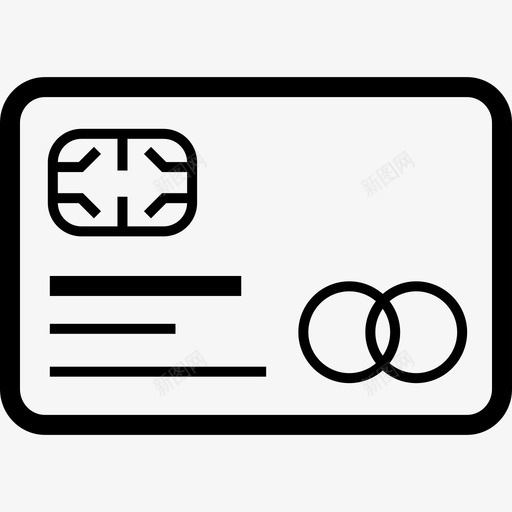 信用卡芯片支付图标svg_新图网 https://ixintu.com 信用卡 塑料 支付 粗体轮廓 芯片
