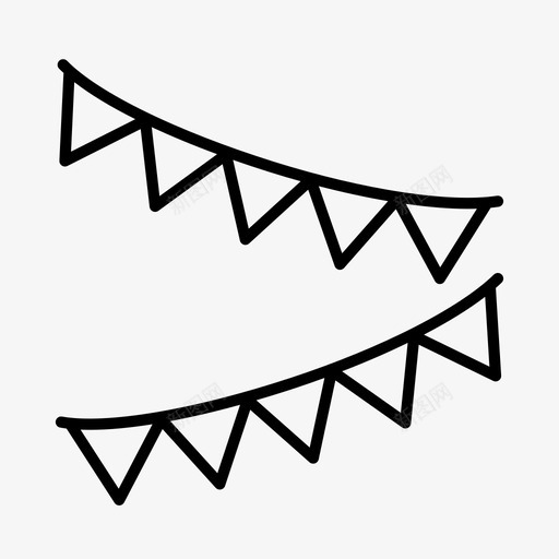 彩旗庆祝装饰图标svg_新图网 https://ixintu.com 万圣节 不给糖就捣蛋 庆祝 彩旗 派对 装饰
