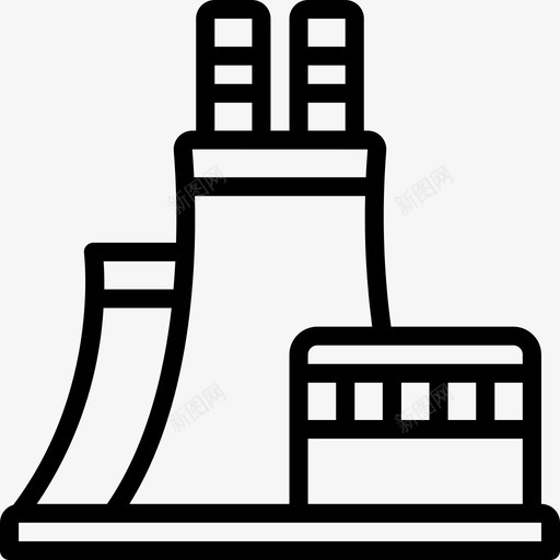 核电站建筑建筑物图标svg_新图网 https://ixintu.com 建筑 建筑物 建筑物轮廓 核电站
