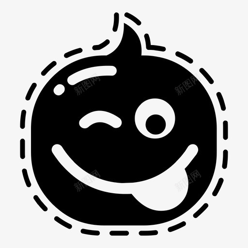 傻表情舌头图标svg_新图网 https://ixintu.com 傻 可爱的表情 舌头 表情
